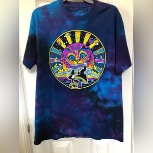 Cheshire Cat Vibrant Hippie Tie-Dye Tee - Blue & Purple by Liquid Blue